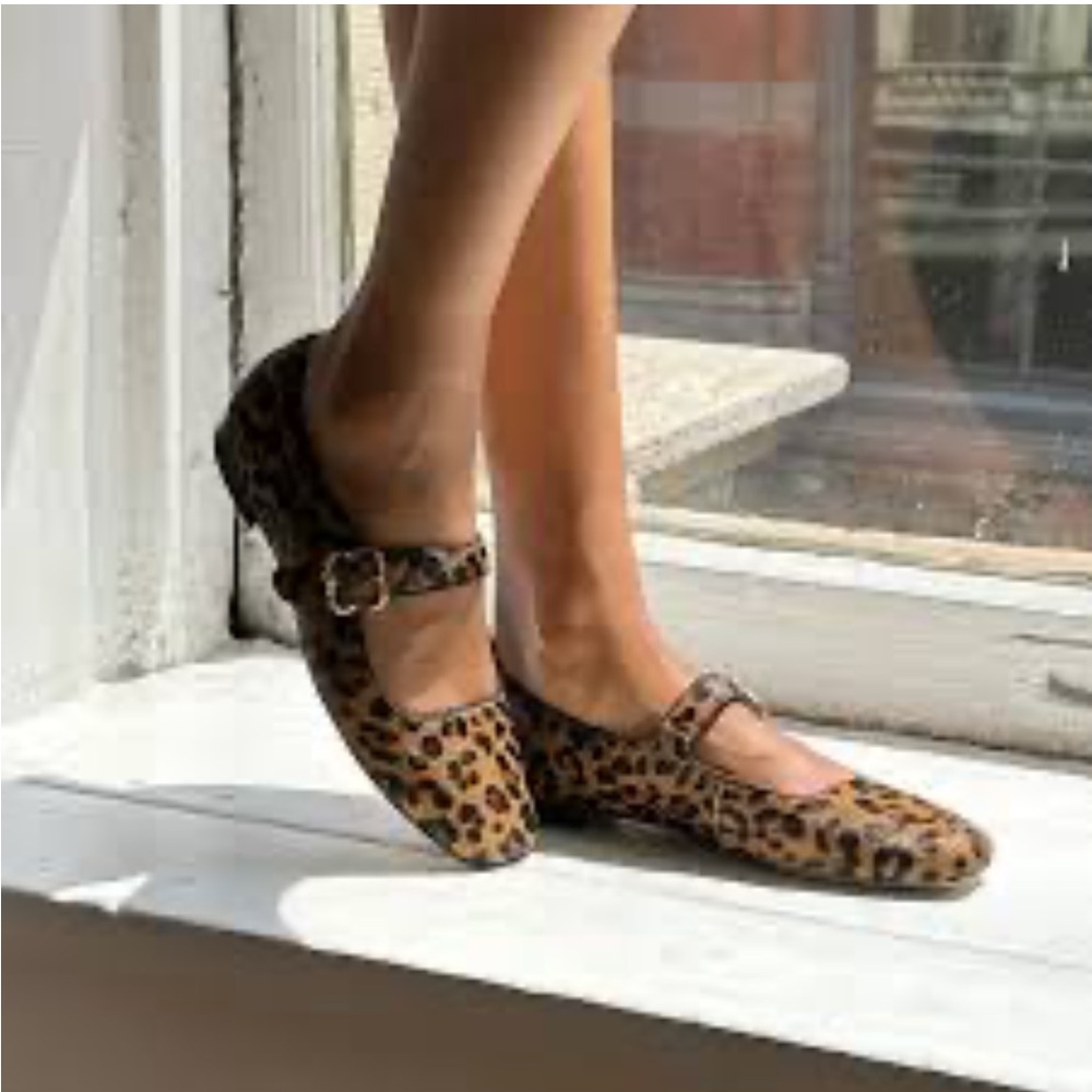Sam Edelman Leopard Print Mary Jane Flats - Brown & Black - Picture 5 of 16